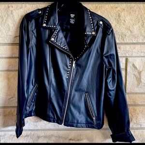 Miss Lili Studded Moto Faux Leather Jacket